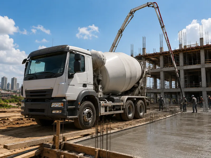 Imagem ilustrativa de concreto usinado em obra